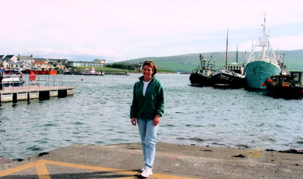 Boats along shore of Ring of Kerry in Ireland