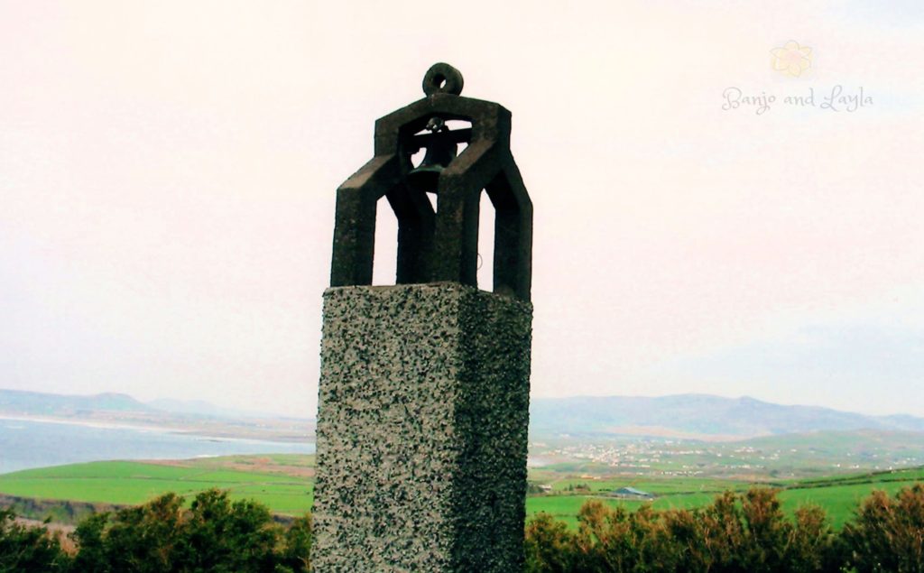 Irish church steeple along the Ring of Kerry in Ireland. 