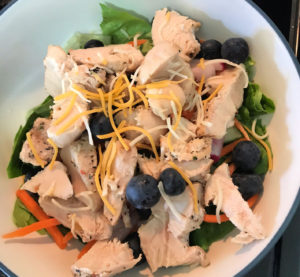Use leftover grilled chicken on top of salads.