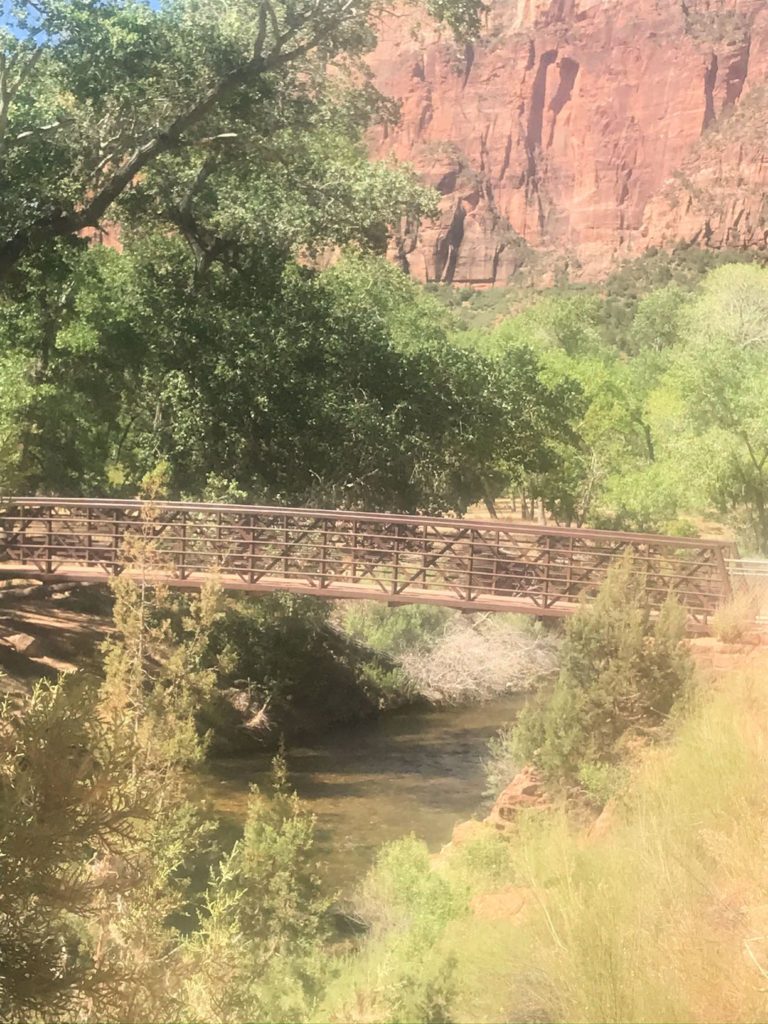  Bridge on hiking trail in Zion National Park