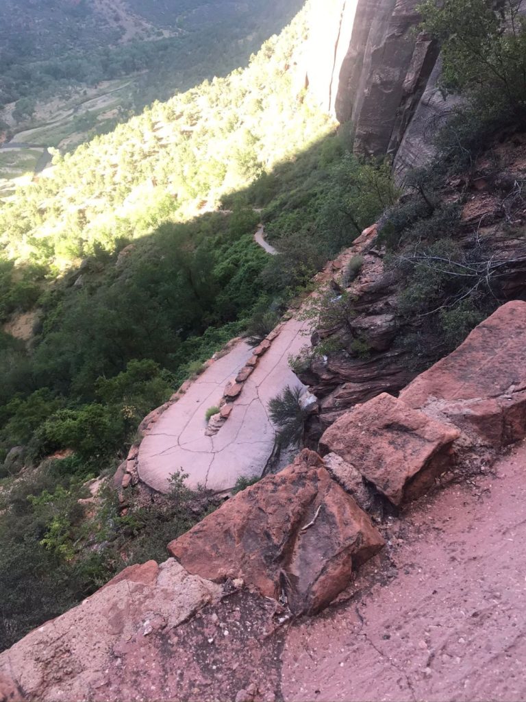 Angels Landing Hike in Zion National Park - steep trail