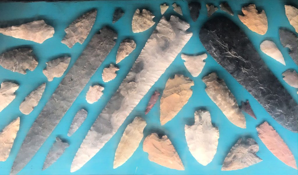 Over 1,000 arrowheads are on display in Moqui Cave.